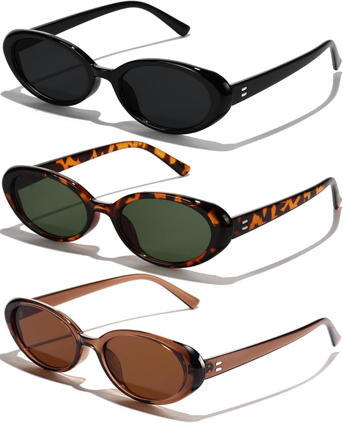 Oval Sunglasses for Women Men Fashion Small 90s Style Sun Glasses UV400