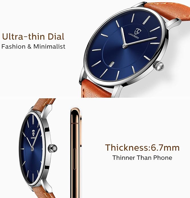 BEN NEVIS Watch, Mens Watch, Minimalist Fashion Simple Wrist Watch Analog Date with Leather Strap