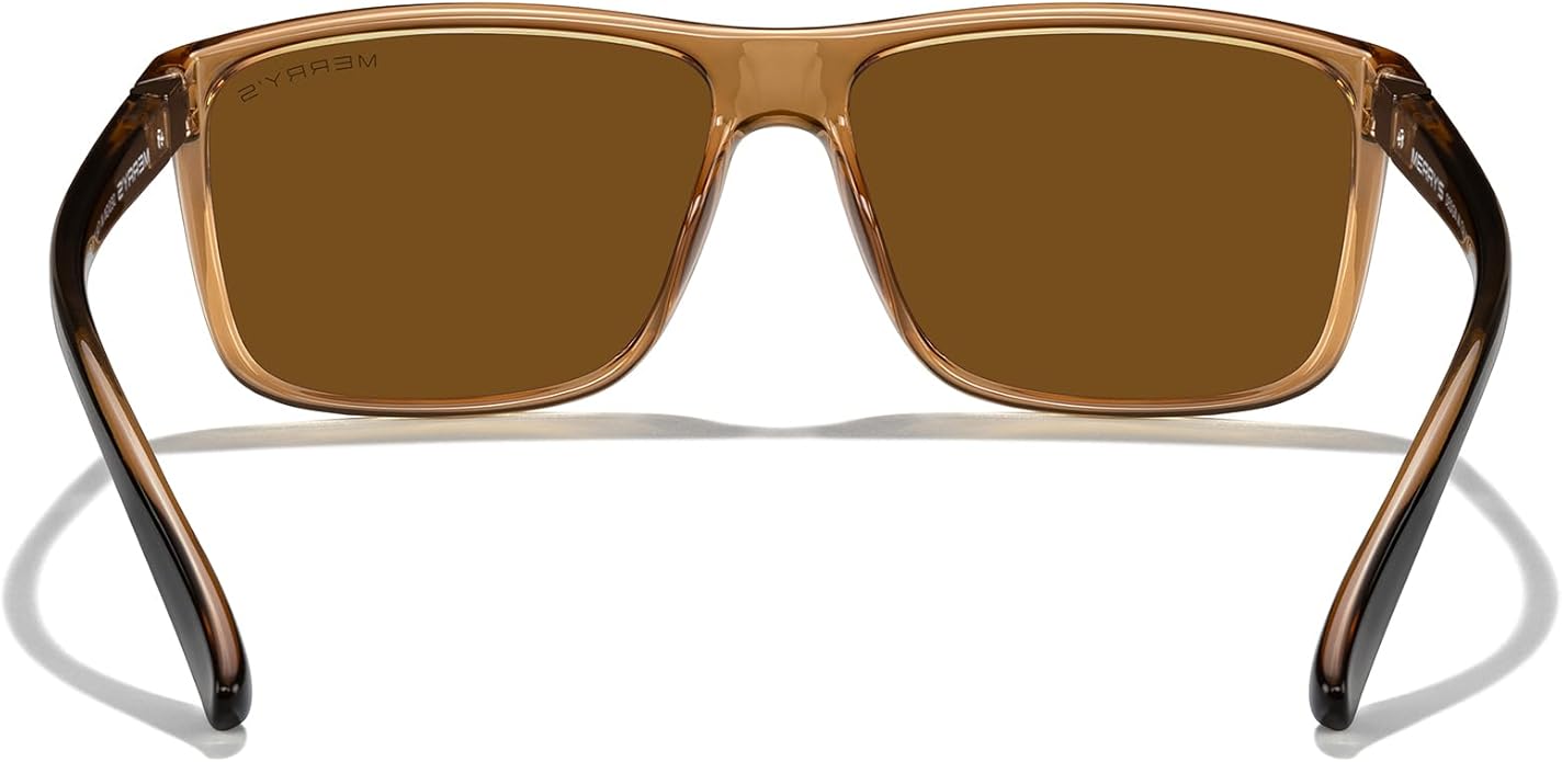 MERRY'S Rectangular Polarized Sports Sunglasses for Men Women Cycling Driving Fishing UV400 Protection S8225