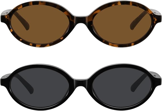 WOWSUN Retro Oval Sunglasses Womens Trendy Sun Glasses Sunnies UV400 Protection