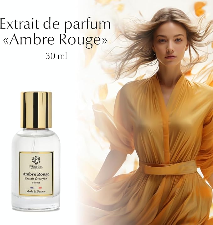 PREparfume From France Ambre Rouge 30ml – Warm Oriental Floral Scent From France – Luxury Fragrance with Saffron, Jasmine – Long Lasting Perfume With Amber and Oud Notes