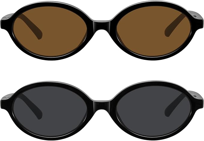 WOWSUN Retro Oval Sunglasses Womens Trendy Sun Glasses Sunnies UV400 Protection