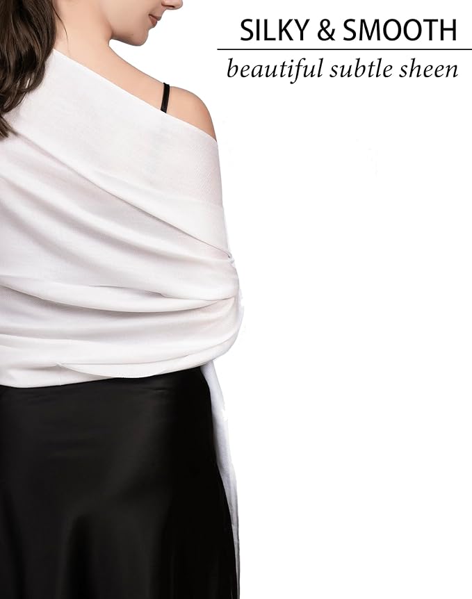 Achillea Soft Silky Pashmina Scarf for Women – Shawl Wrap for Evening Dresses, Bridesmaids, Weddings & Everyday Wear
