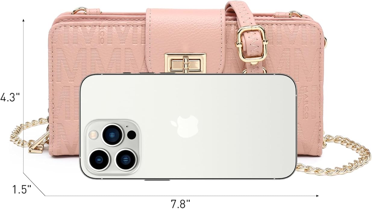 MKP COLLECTION Women Small Crossbody Shoulder Bag Zip Wallet Purse Handbags Clutch Credit Card Holder with Chain Strap