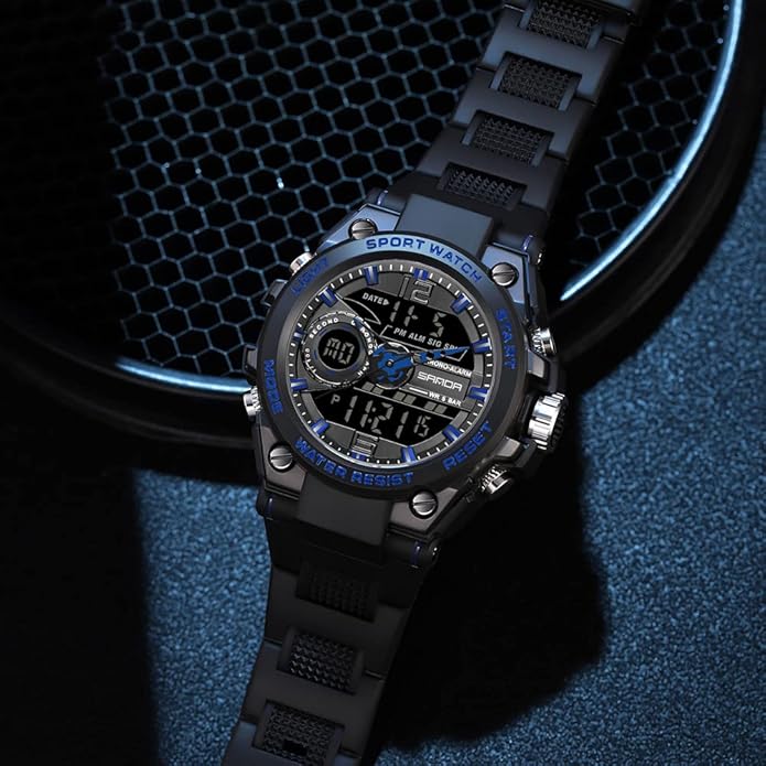 KXAITO Men's Watches Sports Outdoor Waterproof Military Watch Date Multi Function Tactics LED Alarm Stopwatch