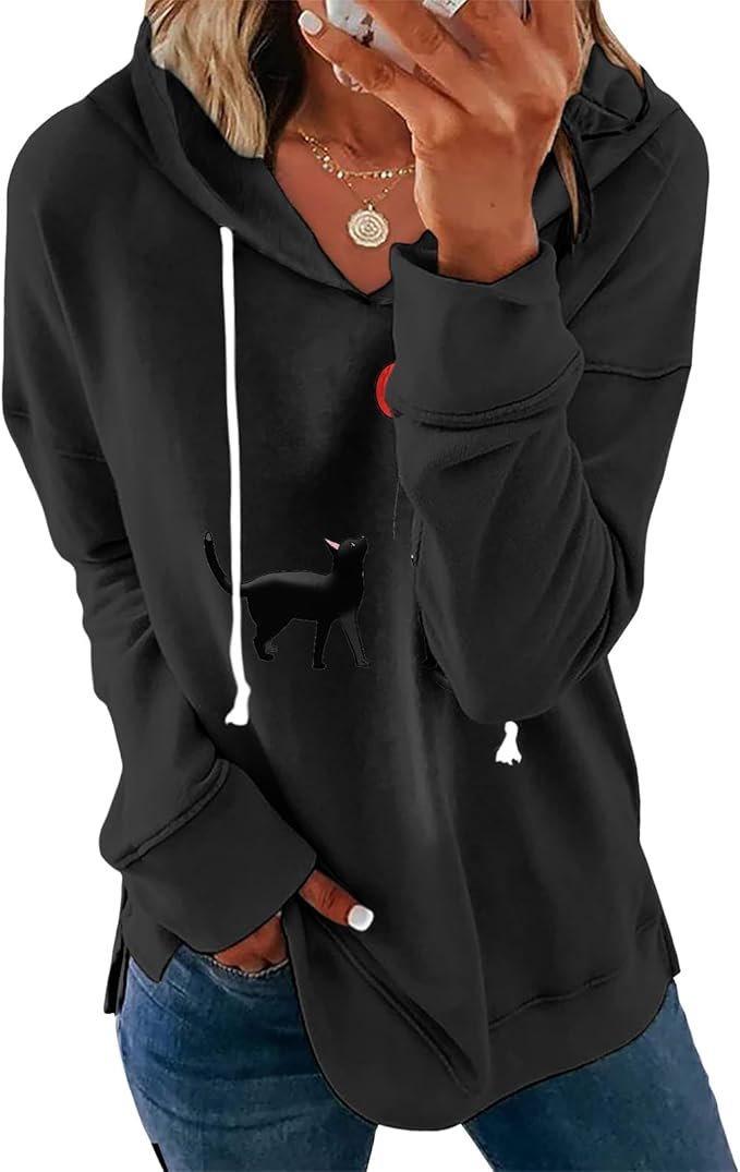 Women's Brick Red Hoodie Pullover Sweatshirt Cotton Blend Loose Fit Long Sleeve Fall Winter Top