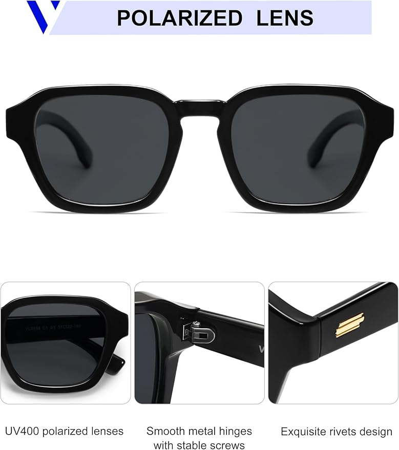VANLINKER Retro Vintage Polarized Trendy Small Square Sunglasses for Women Men 2025 Fashion Shades VL9858