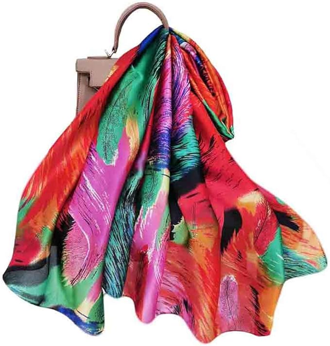 Pokeedioty Scarfs for Women Lightweight Head Scarf Fashion Scarves Elegant Floral Pattern Sunscreen Shawls and Wraps