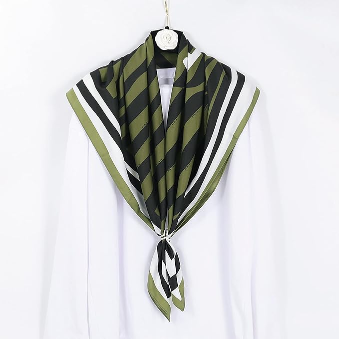 YOUR SMILE Silk Like Scarf Women's Fashion Pattern Large Square Satin Headscarf Headdress