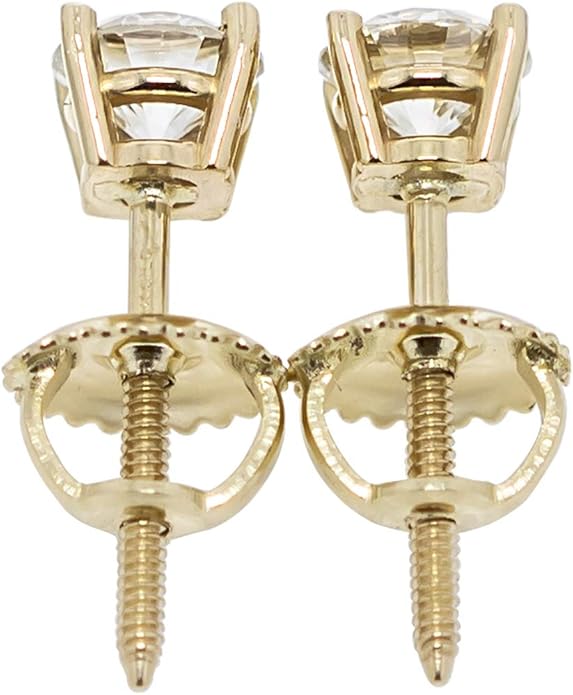 IGI Certified 14k Gold Lab-Grown Diamond Stud Earrings (I-J Color, VS2-SI1 Clarity)