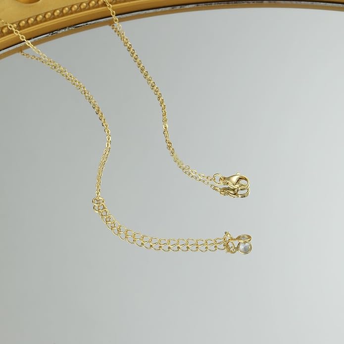 Long Gold Necklace for Women Trendy, Dainty Layered Lariat Necklace 14k Gold Plated Silver Y Shaped Beaded Chain Non Tarnish Drop Necklaces Simple Adjustable Jewelry Gift