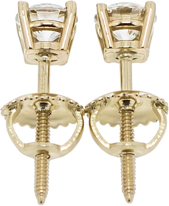 IGI Certified 14k Gold Lab-Grown Diamond Stud Earrings (I-J Color, VS2-SI1 Clarity)