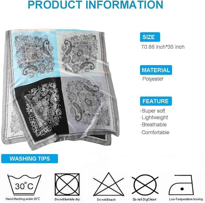 Xyueanlo Scarfs for Women Lightweight Scarves Fashion Print Floral Pattern Head Scarf Wraps Shawls