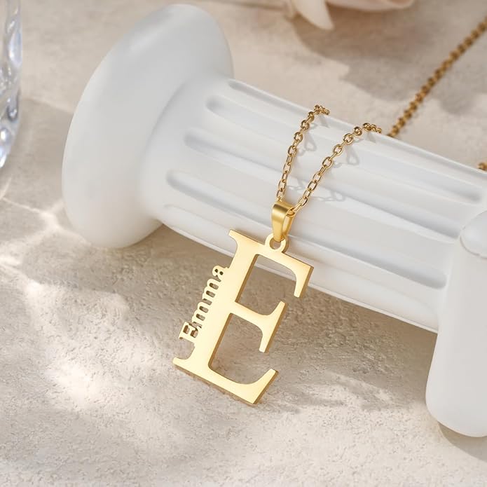 CALLIE Personalized Initial Name Combination Necklace for Women, Stainless Steel Minimalist Pendant Necklace, Custom Dainty Jewelry, Valentine's Day Christmas Graduation Birthday Gifts for Women