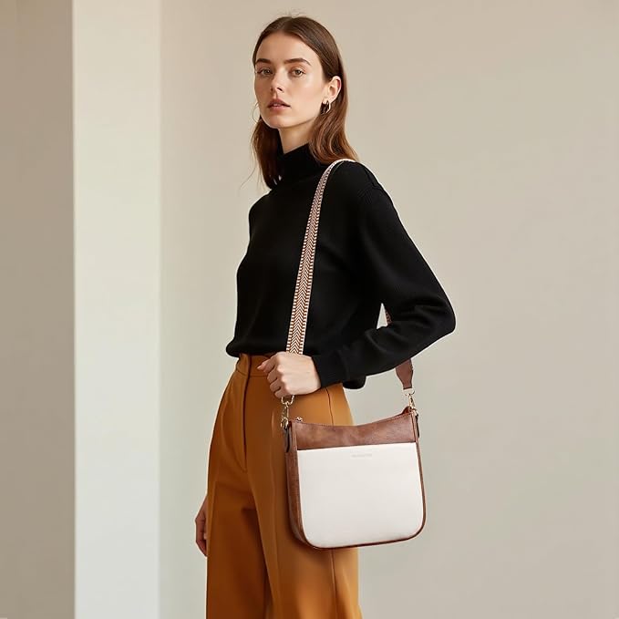 BOSTANTEN Crossbody Bags for Women Trendy Vegan Leather Hobo Purses Shoulder Handbags With Wide Shoulder Strap