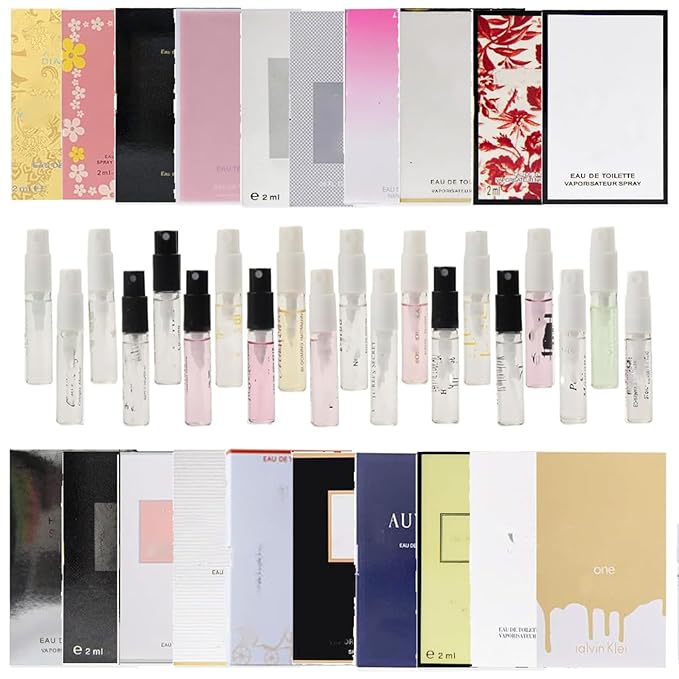 20 Piece Designer Fragrance Samples, Women's Designer Fragrance Sampler Collection, Luxury High-End Perfume Vials for Women, Mini Perfume Samples Gift for Girlfriend, Wife, or Mother-20 Random Samples