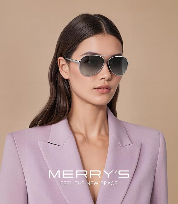 MERRY'S Aviator Sunglasses for Men Women - Polarized Driving Sun glasses Mirrored Lens UV 400 Protection 58 MM