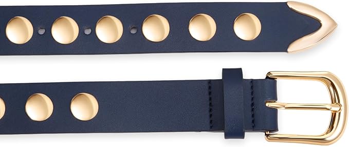 VATAN Women Leather Belt for Jeans Dresses Pants Fashion Ladies Casual Waist Belt with Gold Buckle