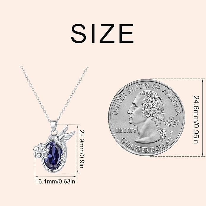 Hummingbird/Bat/Cat/Dolphin/Mermaid Necklace Sterling Silver Cute Animal Necklaces Jewelry Christmas Gifts for Women Mother Wife Friends Daughter