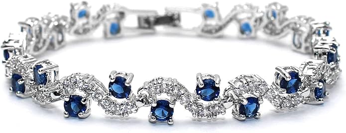 18K White gold Full Diamond Bracelet Paired with Pure Natural Moissanite Diamond Sapphire Shining and Brilliant Women's Versatile ﻿