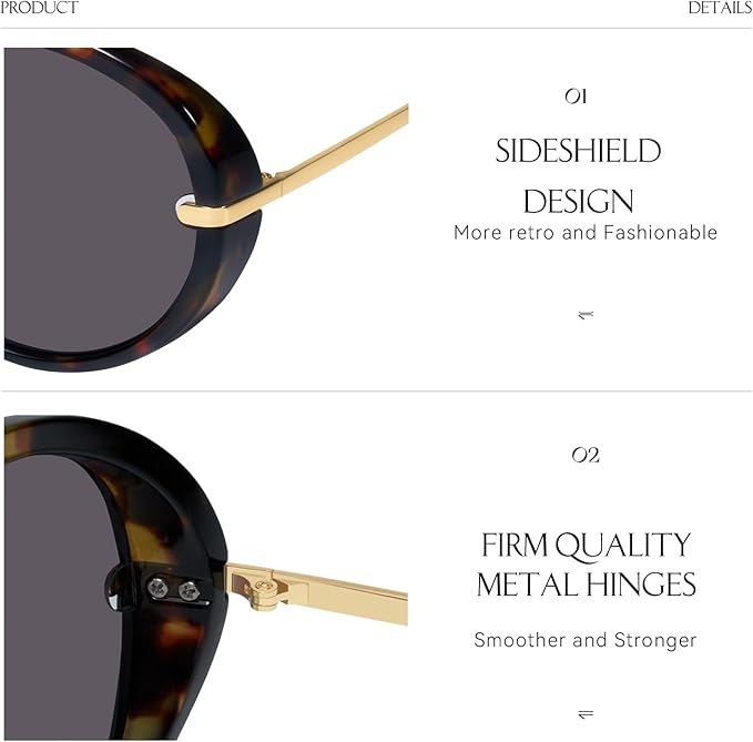 mosanana Trendy Oversized Aviator Sunglasses for Women Retro Style MS52478