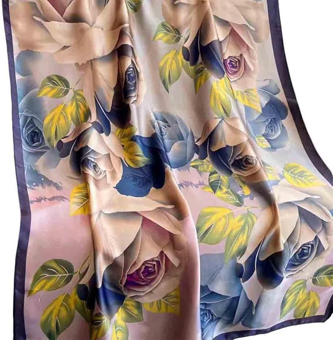 Pokeedioty Scarfs for Women Lightweight Head Scarf Fashion Scarves Elegant Floral Pattern Sunscreen Shawls and Wraps