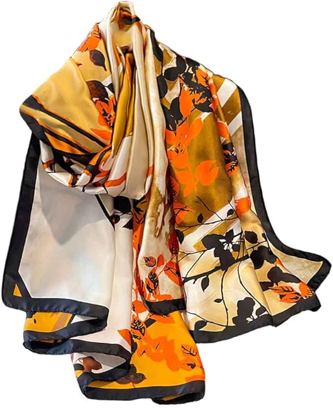 Pokeedioty Scarfs for Women Lightweight Head Scarf Fashion Scarves Elegant Floral Pattern Sunscreen Shawls and Wraps