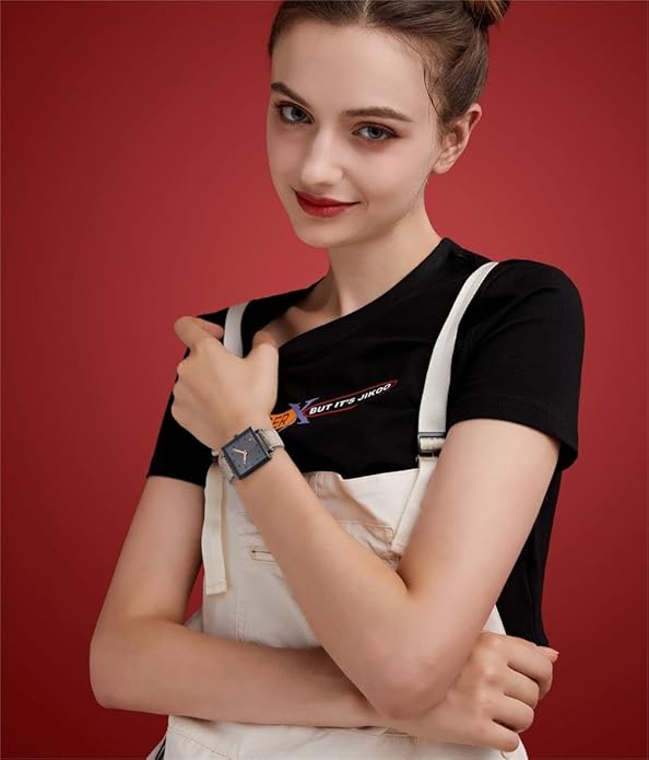 GOLDEN MAPLE Fancy Ladies Watch, Quartz Movement Watches for Women, Square Case with Leather Strap