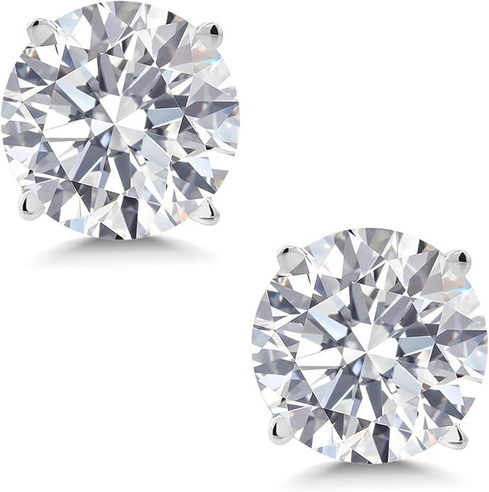 Gem Stone King 0.20 to 6 Cttw 14K Gold Lab Grown Diamond Stud Earrings | Gold Earrings For Women Men | E-F Color | VS1-VS2 Clarity