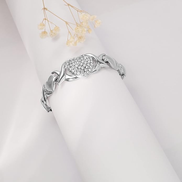 Gold Jewelry Set 18K Gold Accessories for Women Jewelry Set Wedding Bridal Fashion Jewelry Sets Women Accessories Bracelets Earrings and Rings Sweetheart Gifts