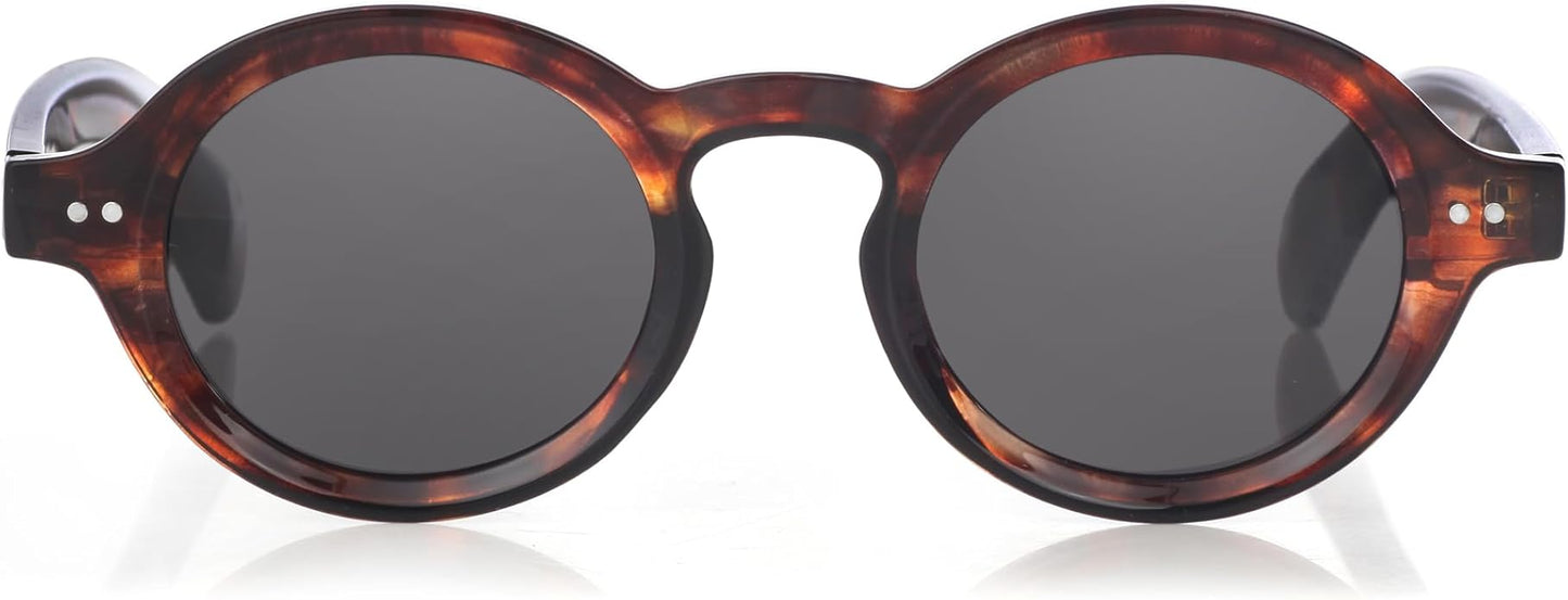 Trendy Round Polarized Sunglasses for Men Women Chunky Hippie Costume Sun Glasses 90s Circle Retro Style