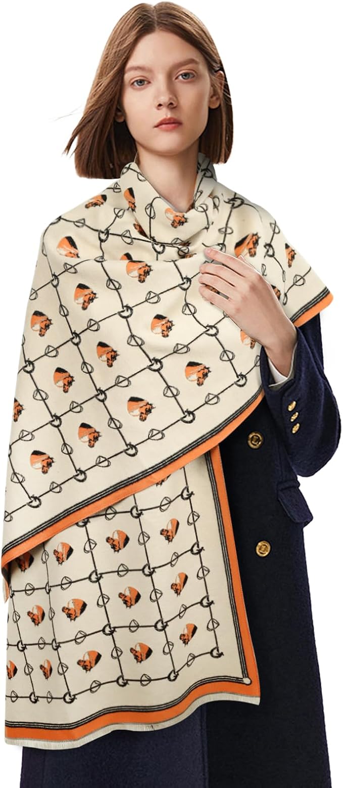 EXTREE Scarfs for Women Pashmina Silky Shawl Wrap for Evening Dressing Blanket Open Front Poncho Cape