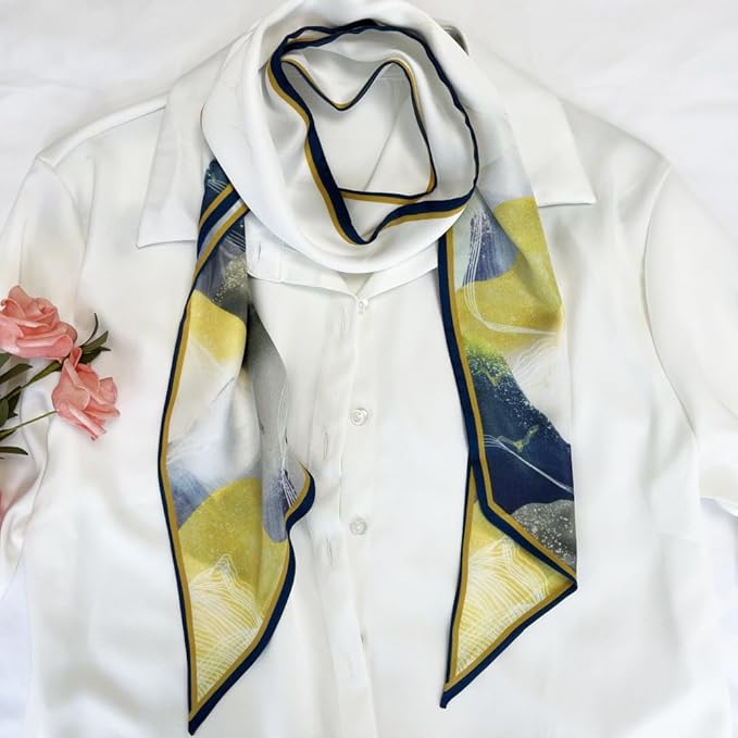 Silk Head Scarf for Hair Fashion Headwrap for Women Lightweight Neck Tie