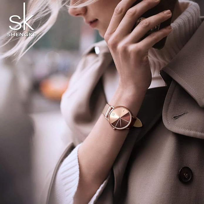 SHENGKE Simplicity Creative Women Watch Genuine Leather Elegant Women Watches Ladies Business Wristwatch