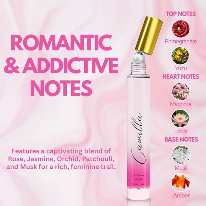 Perfume for Women Rollerball – INSPIRED by A WORLD RENOWED WOMEN'S PERFUME - Bergamot, Jasmine, Patchouli, Vanilla – Sweet, Floral, Sexy, Long-Lasting Eau De Parfum 10ml (0.33 fl oz)