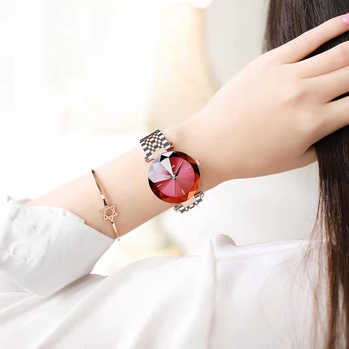 Fashion Watches for Women Rose Gold Stainless Steel Mesh Band Watch Elegant Ladies Gifts Waterproof Wrist Watch