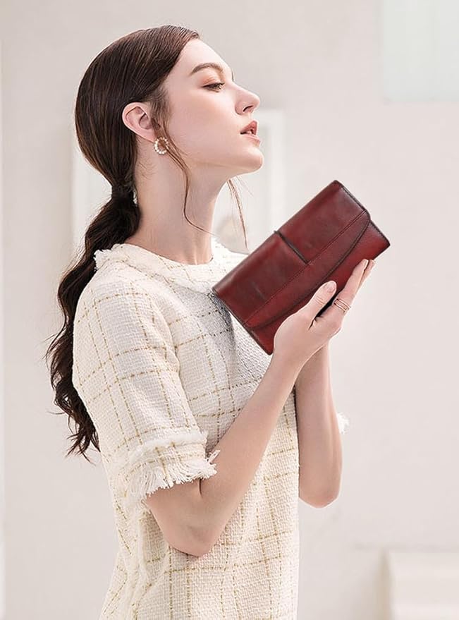 Wallets for Women Large Capacity Leather Clutch Wallet Card Organizer Women's Purse