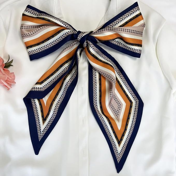 Silk Head Scarf for Hair Fashion Headwrap for Women Lightweight Neck Tie