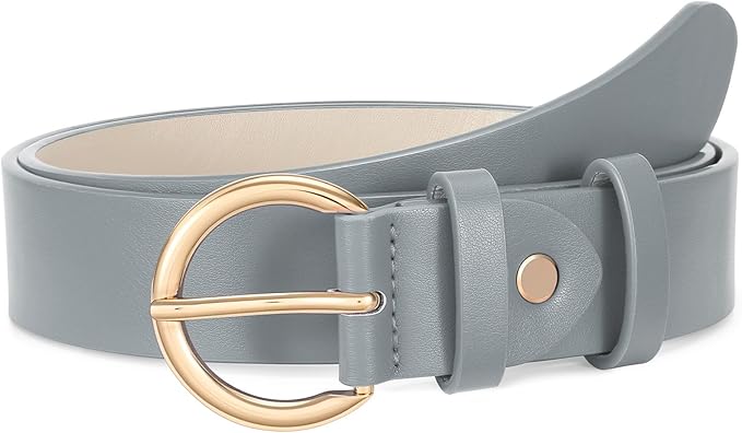 VONMELLI Women Leather Belt for Pants Jeans Dresses Ladies Belts with Fashion Gold Silver Buckle