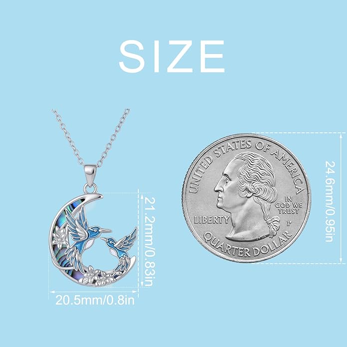 Hummingbird/Bat/Cat/Dolphin/Mermaid Necklace Sterling Silver Cute Animal Necklaces Jewelry Christmas Gifts for Women Mother Wife Friends Daughter