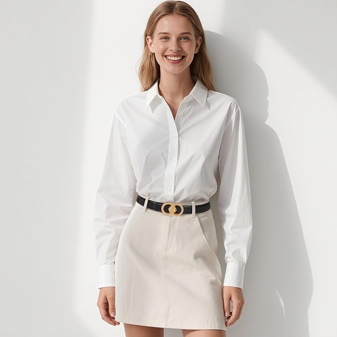 Relang Women's Belts with Gold Buckle, Fashion Waist Band, Elegant Ladies' Belt, Gift for Women