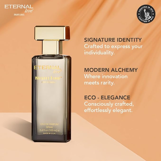 Eternal Love Nighttime for Women - Long Lasting Eau de Parfum Spray - Romantic Big Floral Fragrance with Rose & Jasmine - Warm Sophisticated Scent - 3.4oz