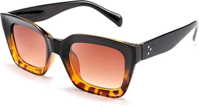 FEISEDY Classic Women Sunglasses Fashion Thick Square Sun Glasses Chunky Frame UV400 B2471