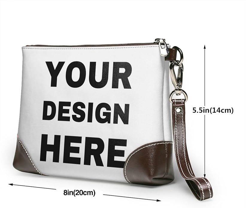 Custom Leather Wristlet Personalized Wallets For Women Men Wristlet Handbags Customized Clutch Purses For Women