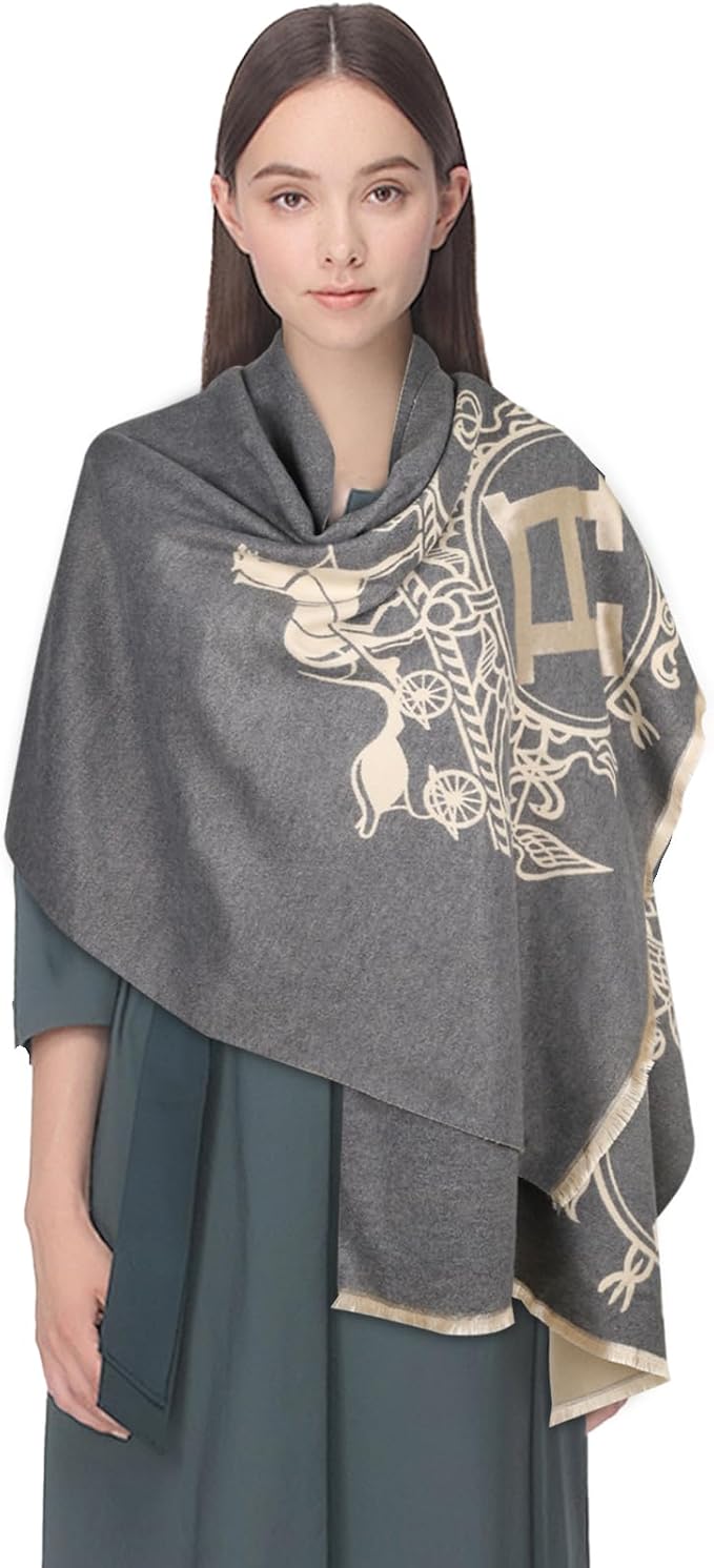 EXTREE Scarfs for Women Pashmina Silky Shawl Wrap for Evening Dressing Blanket Open Front Poncho Cape