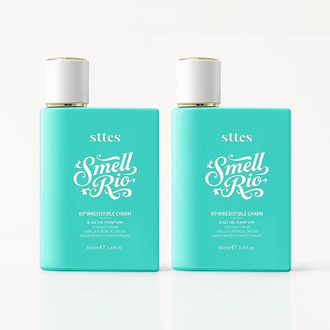 Sttes Perfume 03# (Irresistible Charm) –2 Packs Eau de Parfum 2 * 100ml (3.4 fl oz) – Coconut Cream, Vanilla, Toasted Praline