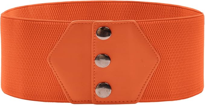 GRACE KARIN Women's Snap-Button Corset Belt Wide Elastic Belts for Dress Stretchy Waistband