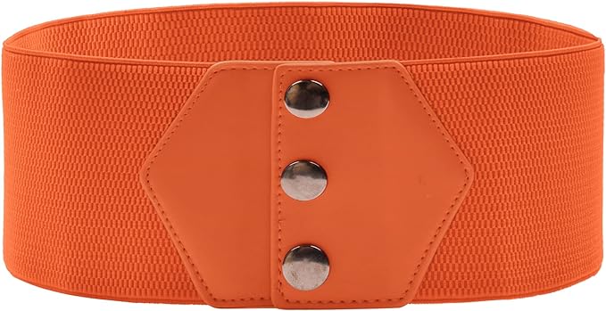 GRACE KARIN Women's Snap-Button Corset Belt Wide Elastic Belts for Dress Stretchy Waistband