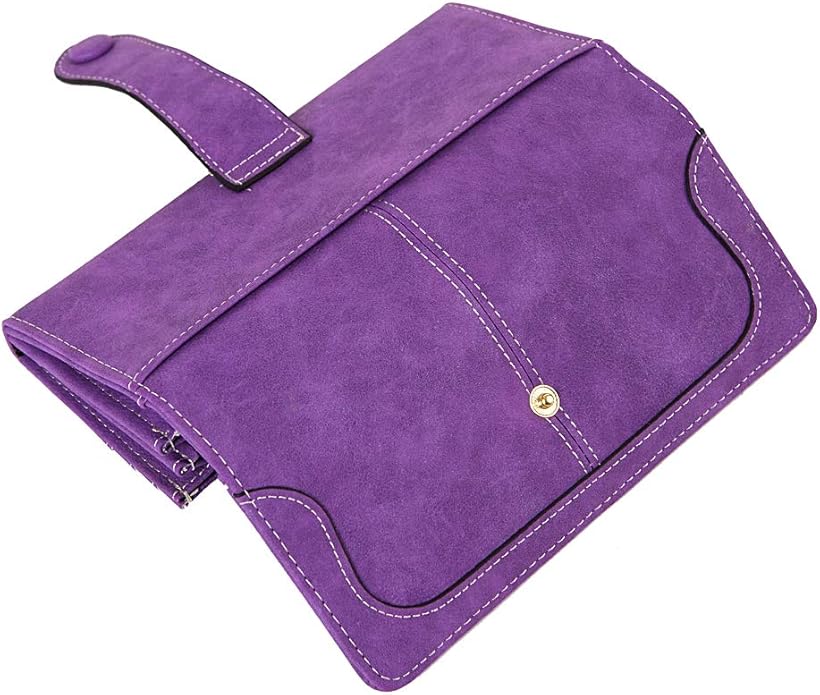 Women's Vegan Leather 17 Card Slots Card Holder Long Big Bifold Wallet
