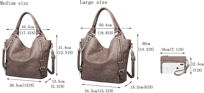 Women Tote Bag Handbags PU Leather Fashion Hobo Shoulder Bags with Adjustable Shoulder Strap